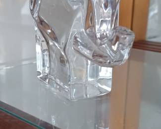 Orrefors Glass Crystal Elephant Figurine Paperweight Sweden Signed