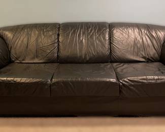 BLACK LEATHER SOFA FROM LEATHER CENTER INC