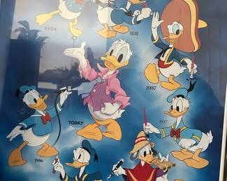 Donald Duck through the years framed poster 