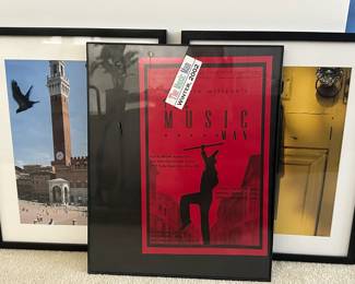 Framed musical posters 