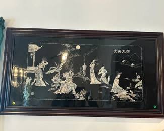 Mother of pearl inlay framed wall art 