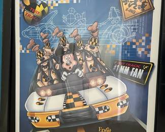 Vintage Epcot Test Track framed poster 