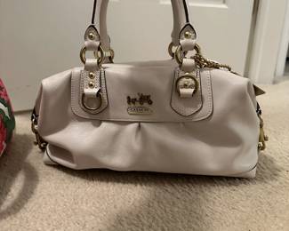 Authentic white Coach handbag 