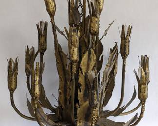 Rare Tom Greene for Feldman Brutalist Lotus Chandelier
- Mid Century Modern - Brass
