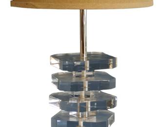 Mid Century Modern George Bullio Lucite & Chrome Table Lamp