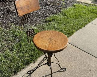 Antique Wegner Brothers Industrial Swivel Office Chair/Stool
