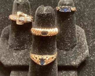 Blue Sapphire Rings Gold Western Ring