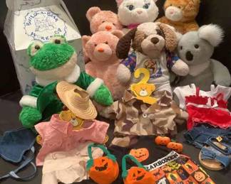 Assorted Build A Bear Animals  Clothes