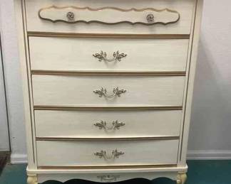  03 French Provincial High Boy Dresser 