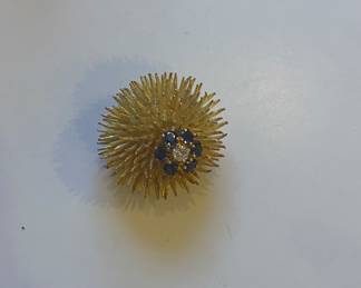 Little gold sea urchin Tiffany pin
