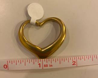 Tiffany Perrini 18 kt gold open hesrt pendant rare larger size