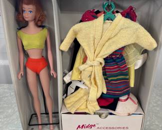 1963 Midge Barbie’s Best Friend Accessories and Case