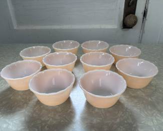Fire King 454 Peach Luster Custard Cups