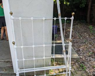 BUY IT NOW:  Antique White  Cast Iron Twin bed frame with rails.  Asking $200 or OBO.
