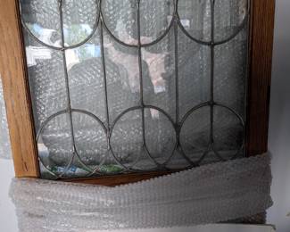 BUY IT NOW:  2 Antique Leaded Glass cabinet Doors. Asking $ 250 or OBO.