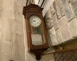 BUY IT NOW:  Antique Wood Hanging Clock. Asking $90 or OBO