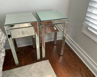 BUY IT NOW:  2 Mirrored night stands or end tables.  Asking $85 or OBO.