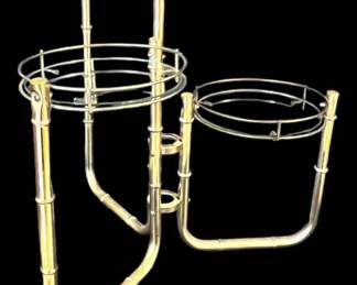 Three Tiered Brass Glass Stand