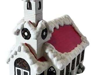 Vintage Ceramic Snow Covered Church