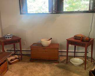 Two end tables and trunk