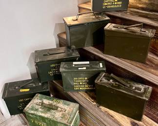 Lot of ammo boxes with ammunition 