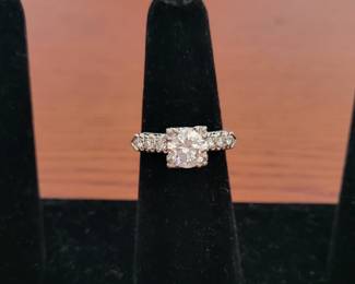 Platinum 1.25 center carat solitaire diamond engagement ring J, SI1 with appraisal