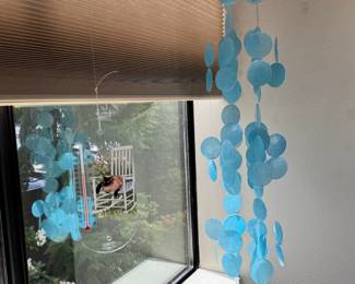 Turquoise Capiz Shell Wind Chime 