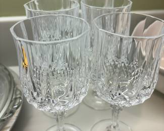 Set of 6 Cut Crystal Wine Glasses