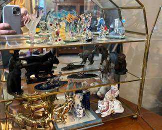 Brass & Glass 3 Tier Tabletop Curio Cabinet