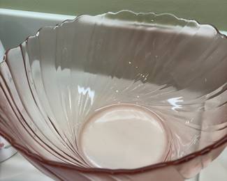 Pink Depression Glass Dinnerware Set and Serving Bowl
