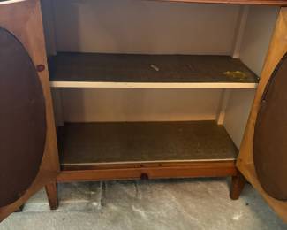 Credenza with Cut-Out Oval/Wire Doors
