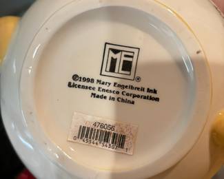 1998 Mary Engelbreit Cherries Jubilee Ceramic Teapot 