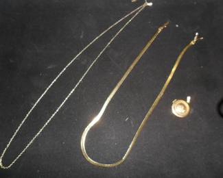 14K Gold Chains and Locket