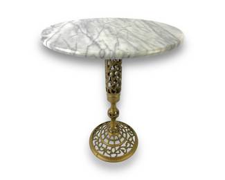 Vintage Brass & Marble Side Table
