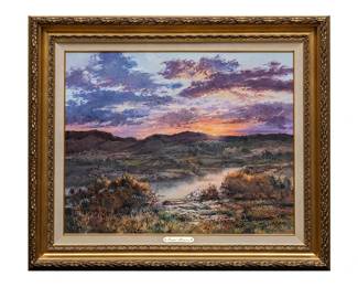 Jose VivesAtsara, Sunset Over the Rio Bravo , 1996, oil on canvas