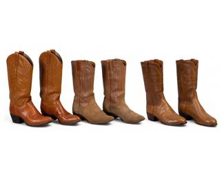 vintage cowboy boots, including Lucchese, Justin and Dan Post