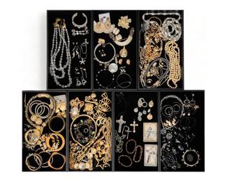Large collection of vintage costume jewelry