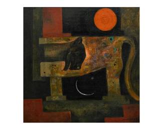 Roberto Montenegro, El dia y la Noche , 1968, acrylic on canvas
