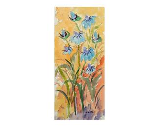 Brother Cletus Behlmann, Blue Flowers, watercolor
