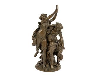 Neoclassical style metal sculpture, after Claude Michel