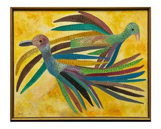 Domitilla Dominguez, Colorful Birds, oil