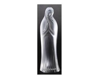 Lalique Virgin Mary Crystal Figurine
