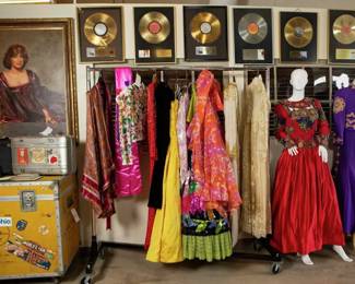 Vikki Carr outfits, gold records, and memorabilia 
