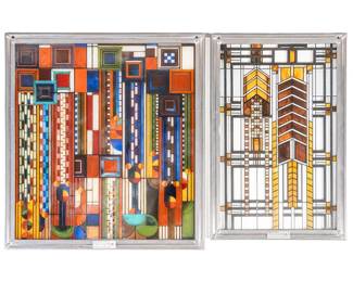 Frank Lloyd Wright Foundation Stained Glass Panels