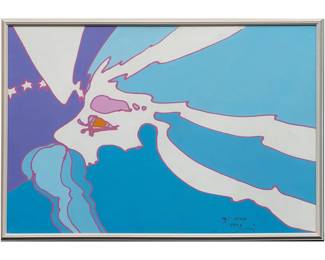  Peter Max, Man in Profile, oil on canvas