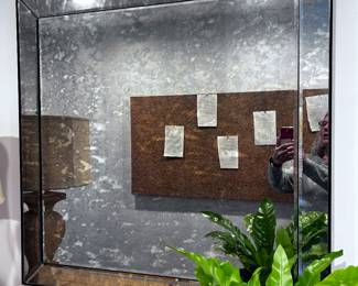 Mirror is decorative and adds sophistication to any space . It measures 2.5 x 2.5 feet . Pls email for appt 
Weight - Heavy  asking 245 