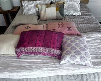 Pillows galore - designer one of a kind - all shapes and sizes - a few in this photo  