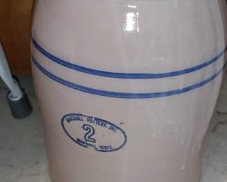 Marshall Blue and White 2 gallon Butter Churn