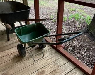 Wheelbarrows & seed spreader