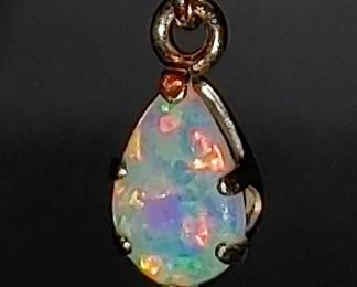10 kt setting & post with genuine opals & CZ's